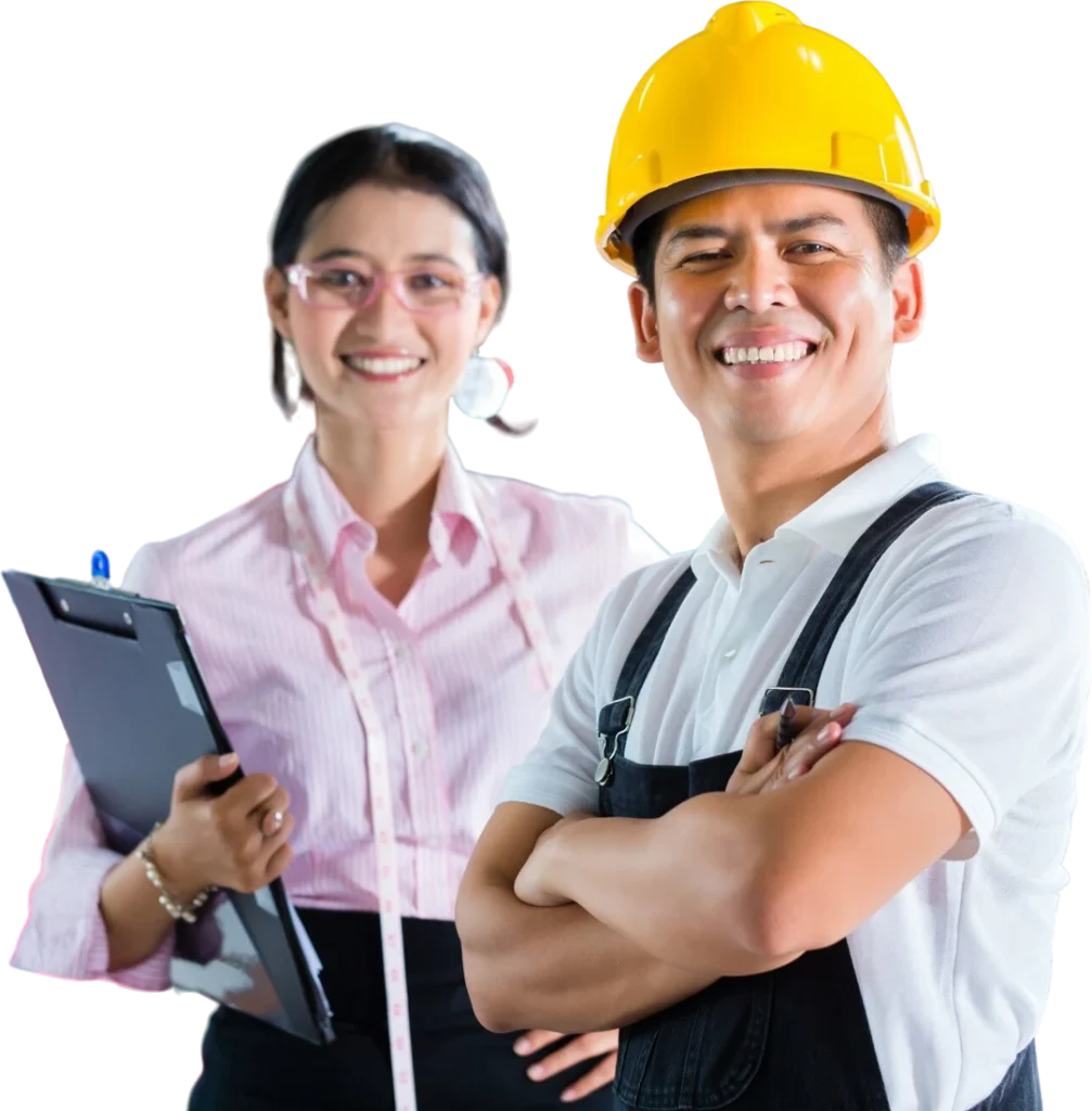 Supervisora y técnico de planta sonriendo a cámara